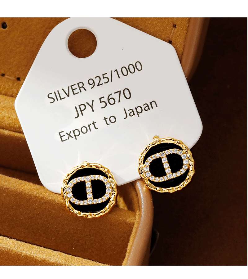 Hyacinth925 agujas de plata pendientes de letras de lujo ligeros de círculo 2025 nuevo estilo explosivo para mujer diseño de nicho auricular pic 5