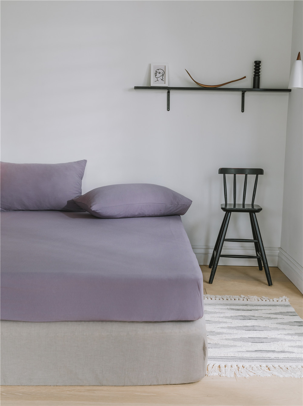 ins Japanese-style solid color all-cotton knitted cotton four-piece set, skin-friendly nude sleeping plain double-layer Indian cotton bed sheet pic 99