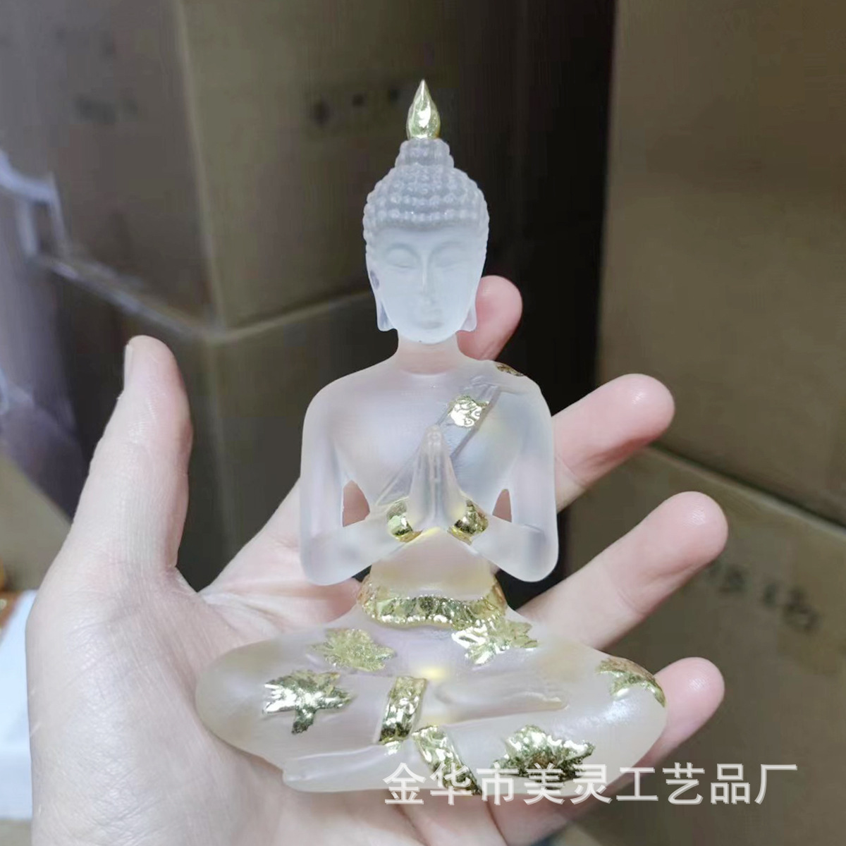 水琉璃佛像合手坐佛跨境热销禅意居家饰工艺品泰式印度佛树脂摆件详情17