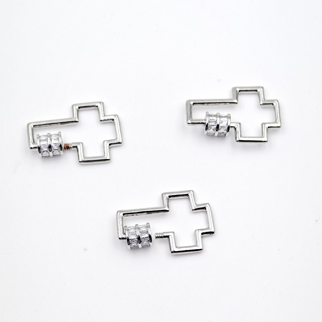 跨境外贸AAA高档锆石心形螺纹扣吊坠微镶铜电镀金多款单吊坠饰品详情8