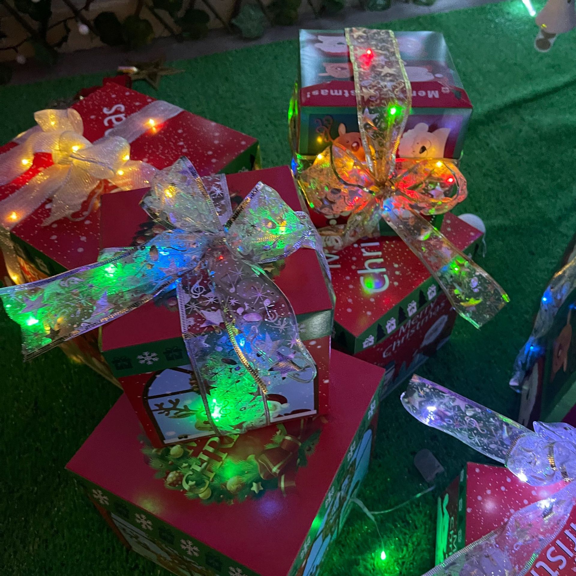 In stock: Silk ribbon lights, LED ribbon lights, Christmas tree decorative lights, string lights, festival wedding gift boxes, packaged ribbon light strings pic 7