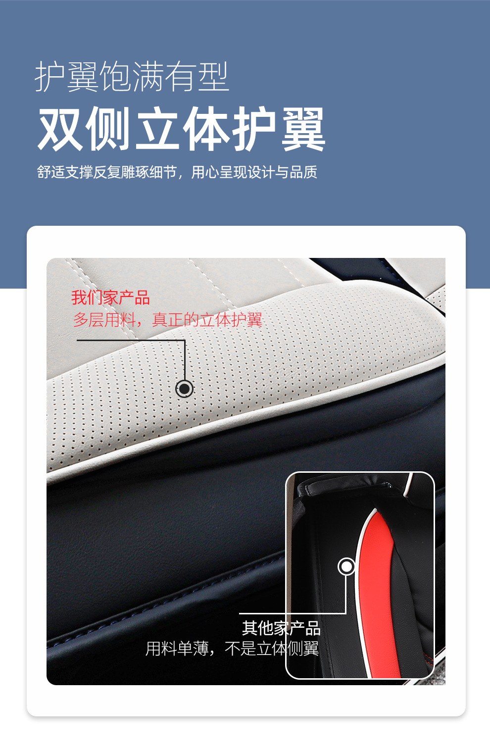 跨境亚马逊全包围全皮四季汽车坐垫夏季座椅套纳帕软皮通用款坐垫详情16