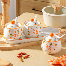 日式陶瓷猪油罐家用耐高温辣椒油罐带盖调料罐糖罐盐罐猪油灌批发详情11