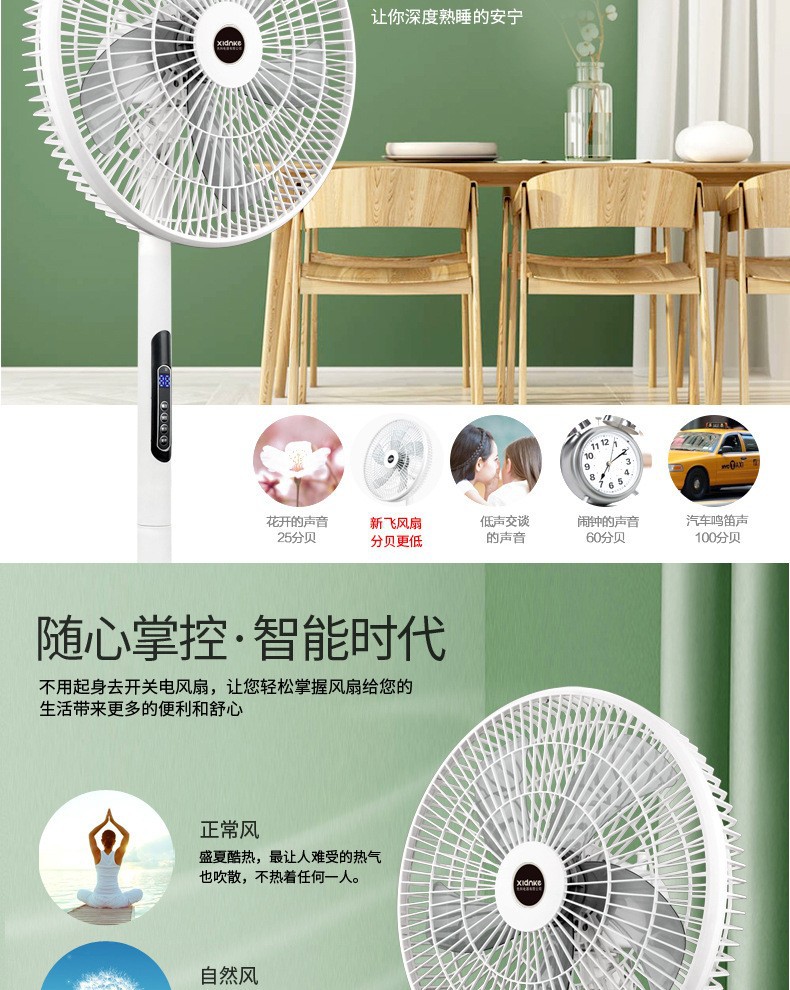 威力 16寸电风扇 家用落地式台式遥控风扇超静音定时礼品一件起批详情6