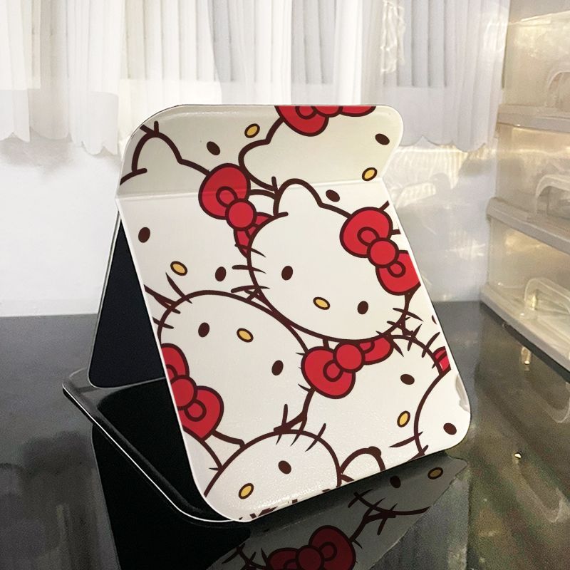 KT猫镜子可爱桌面折叠化妆镜卧室宿舍学生随时便携式无边框台式镜详情14