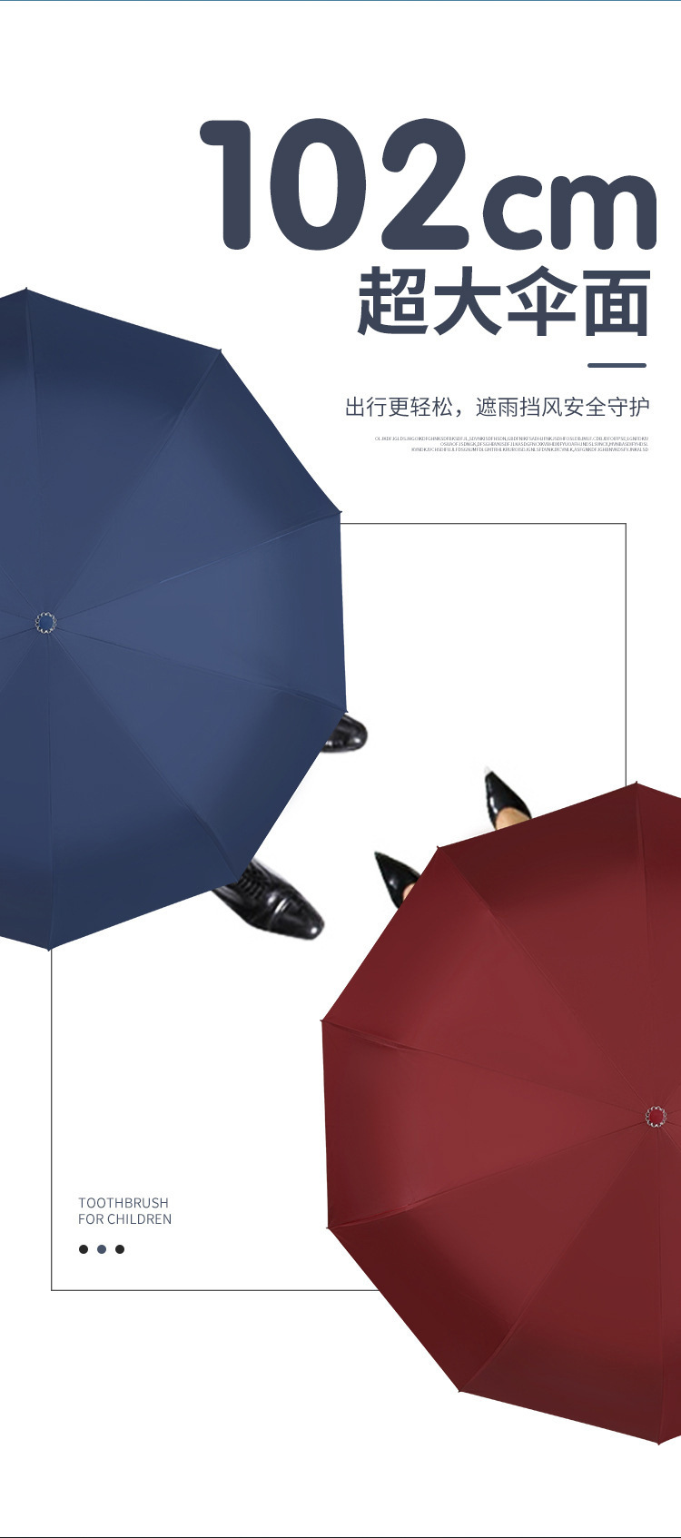 Umbrella printing fully automatic LOGO three-fold umbrella, large business black vinyl folding advertising gift, umbrella printing word gift box pic 7