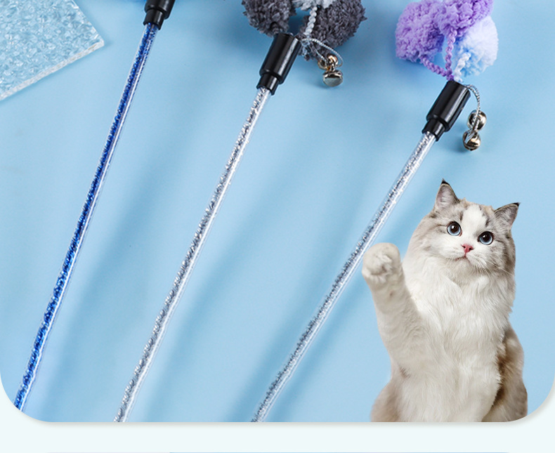 Cat pet cat toys, interactive cat toys, three-color cotton rope bell cat toys, cat toys pic 6