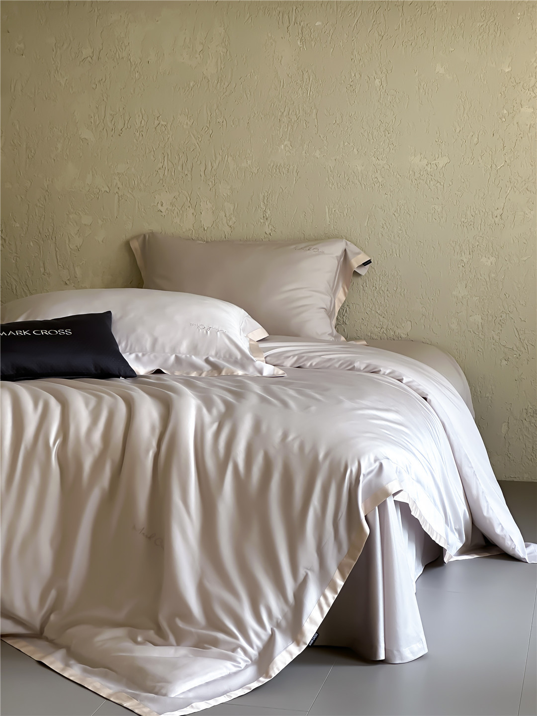 Minimalist style 100-count ultra-fine denier Tencel cotton four-piece set, high-end and silky smooth naked sleeping grade bedding pic 50