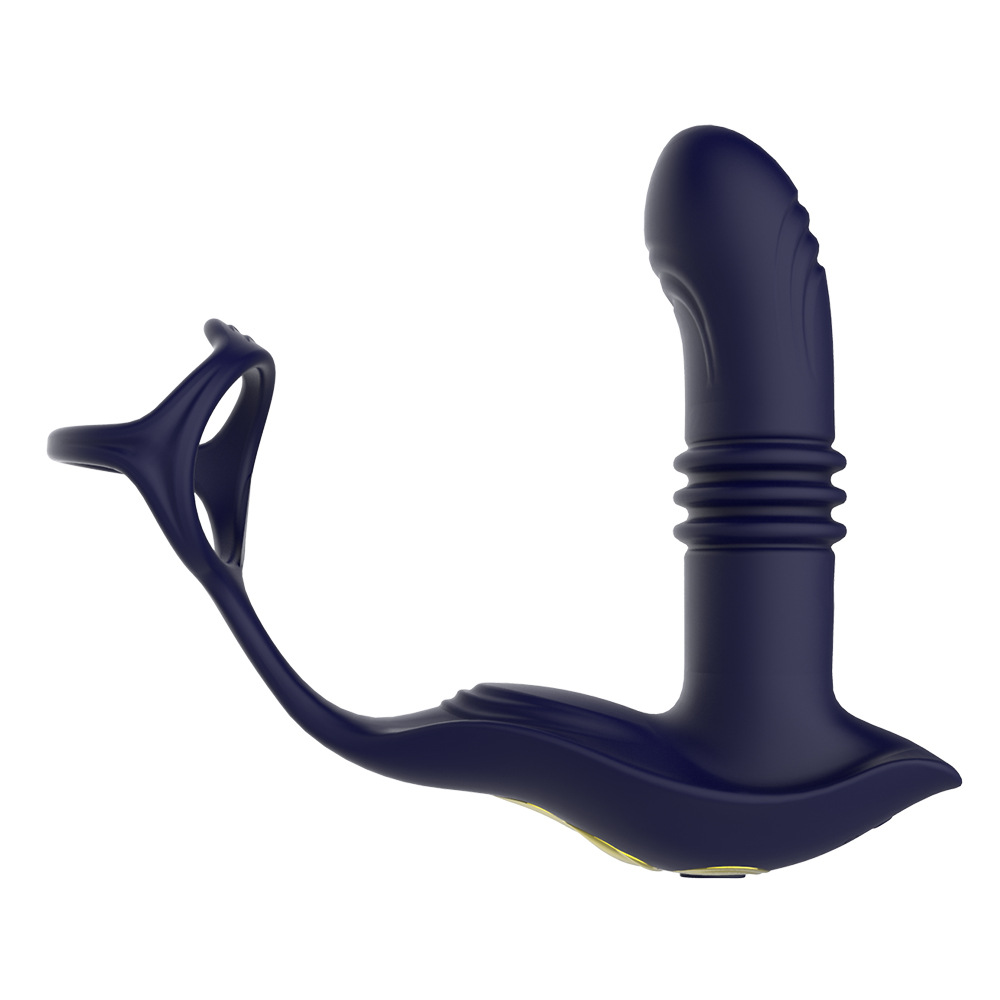 跨境遥控伸缩前列腺锁精环按摩器震动后按摩肛塞自慰器情趣用品详情9