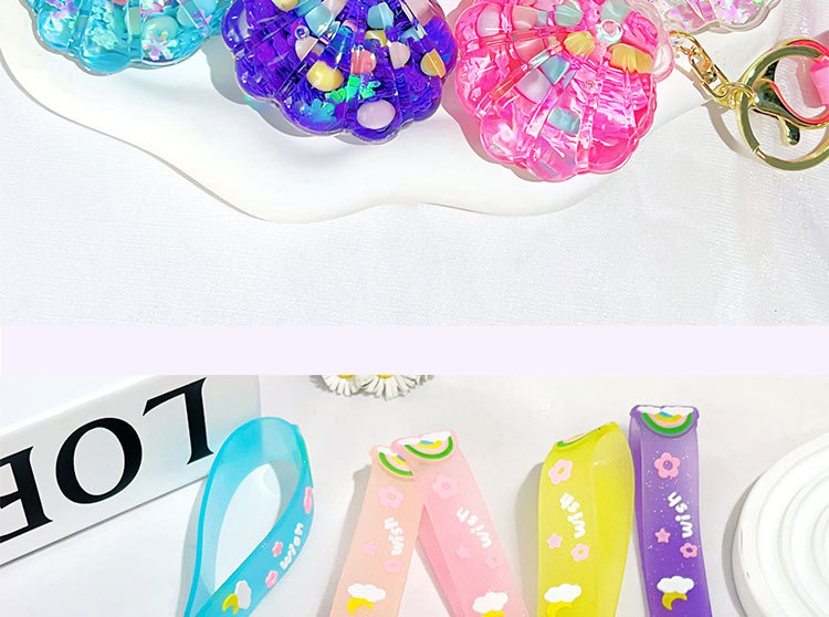 入油流沙贝壳钥匙扣包包挂件汽车钥匙链挂饰精品摆摊礼品饰品批发详情15