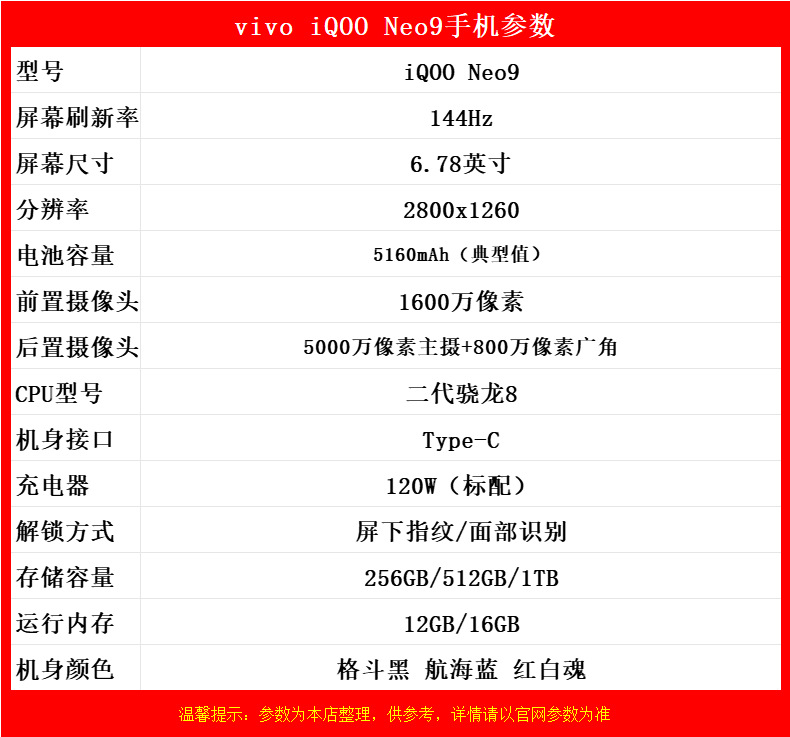 vivo iQOO Neo9新品手机二代骁龙8智能5g学生游戏手机neo9商务详情2