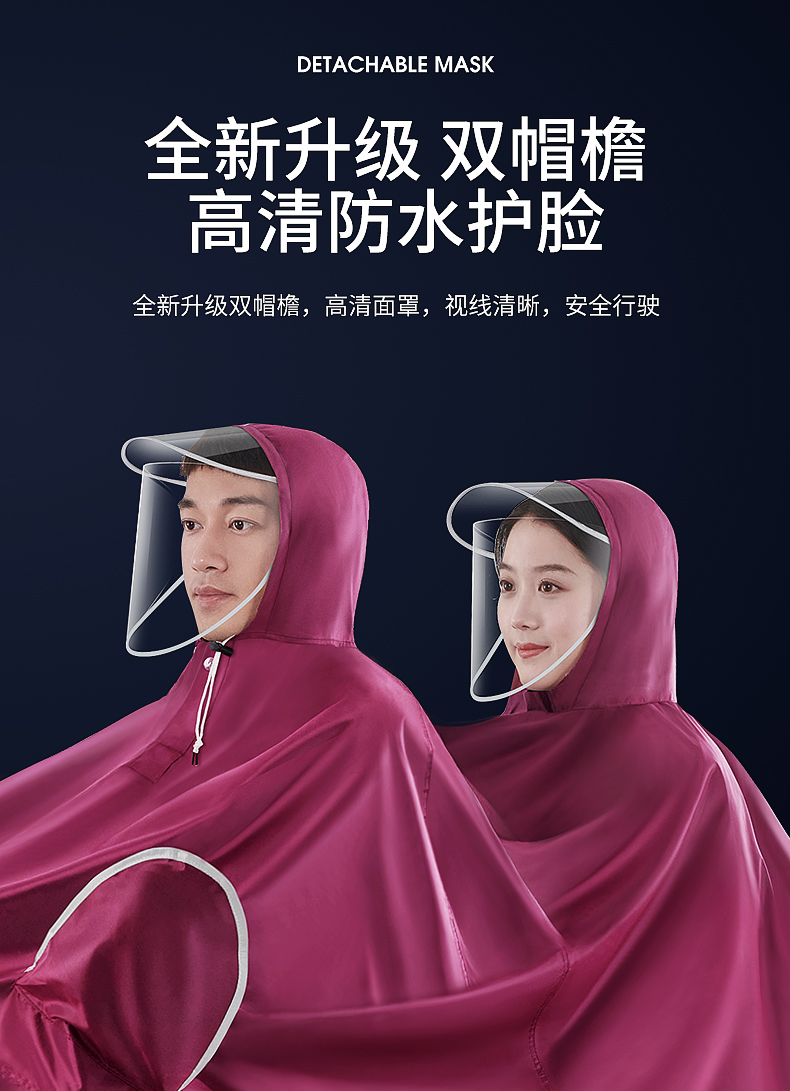 Electric bike raincoat for women, motorcycle raincoat for adults, electric bike for men, long ride, full-body protection against heavy rain and rain pic 5