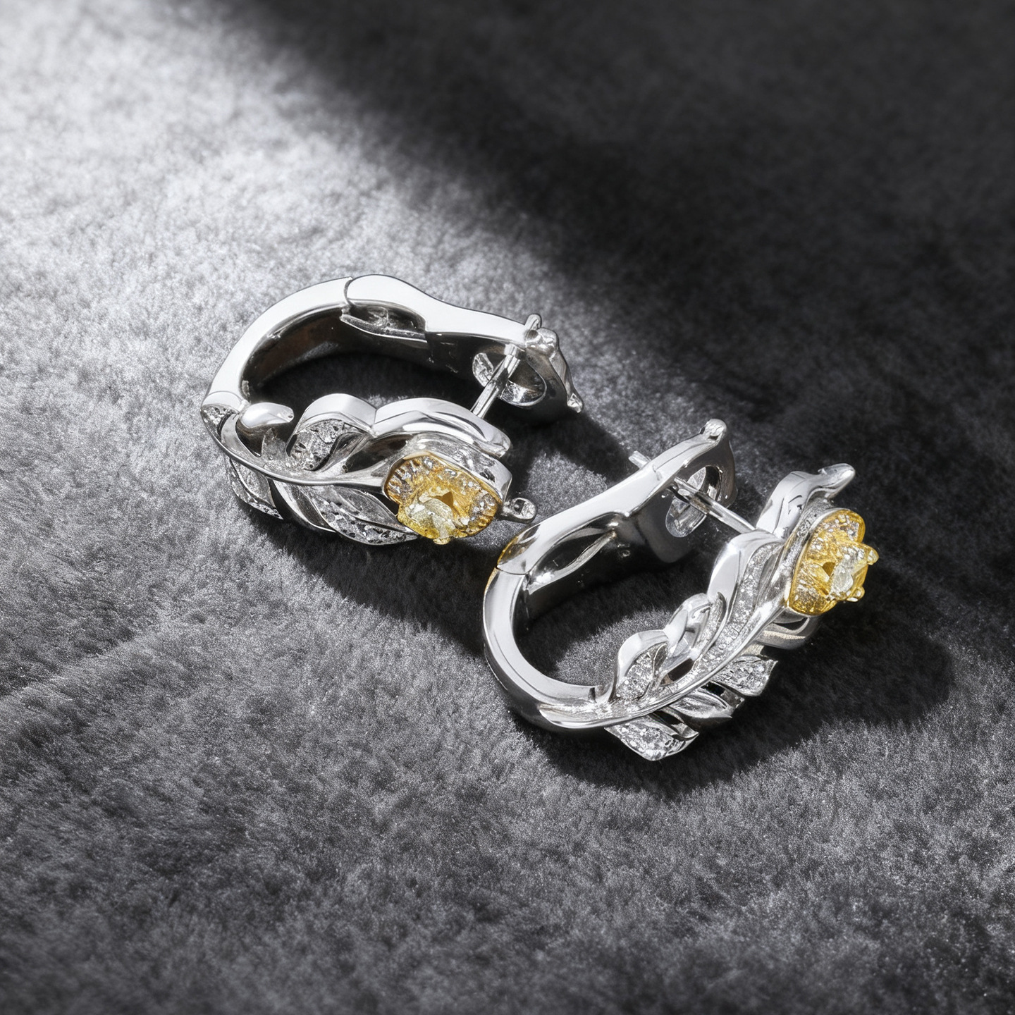 重工爆闪羽毛耳钉女新款s925纯银镀金高级感轻奢银色耳拍直播爆款详情9