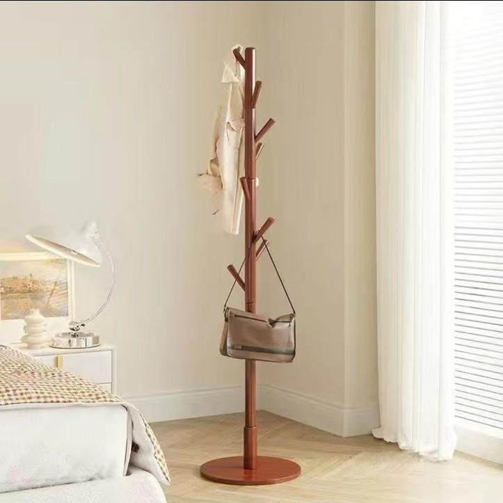 衣帽架实木落地卧室客厅宿舍家用立式衣架杆简易挂衣服包包置物架详情6