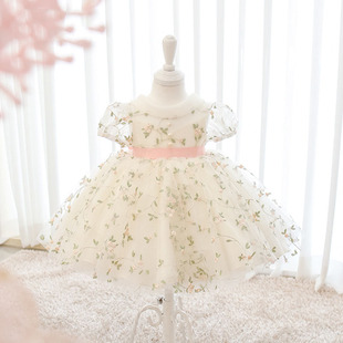 女童礼服洋气公主裙花童白纱婚纱裙主持人小女孩钢琴演出儿童礼服详情8