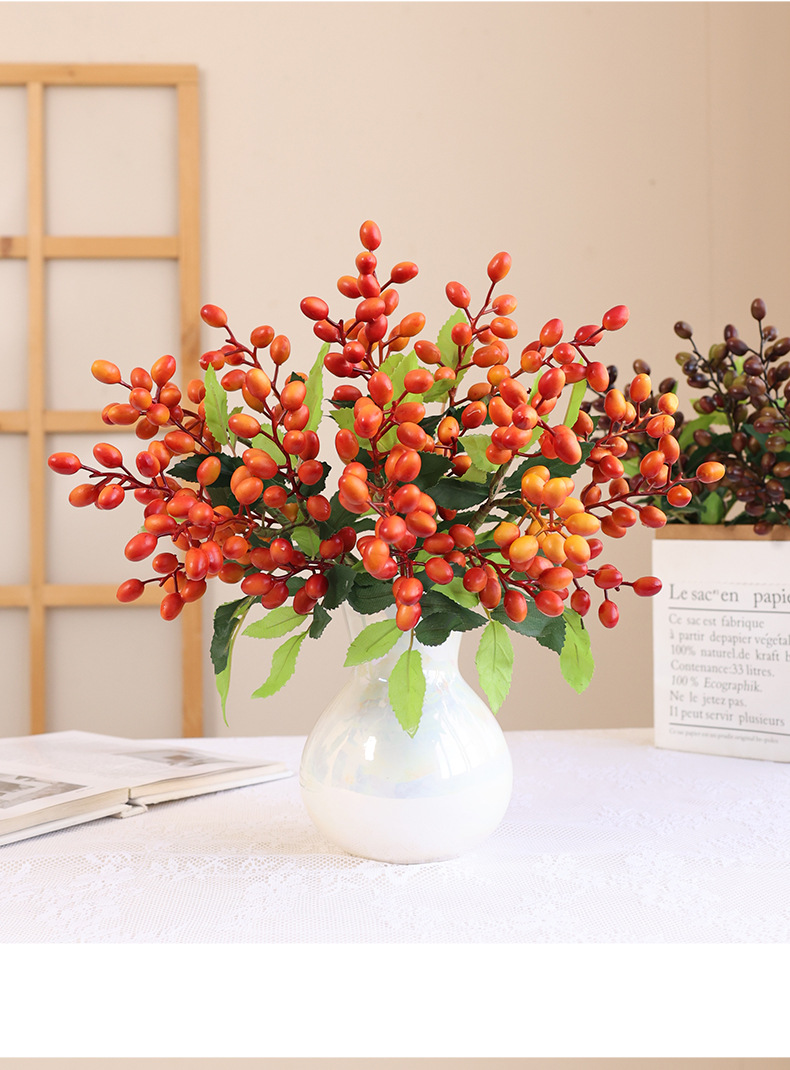 仿真圣诞浆果橄榄枝橄榄果北欧家居装饰摆件摄影道具人造果实办公文化园艺装饰品详情25