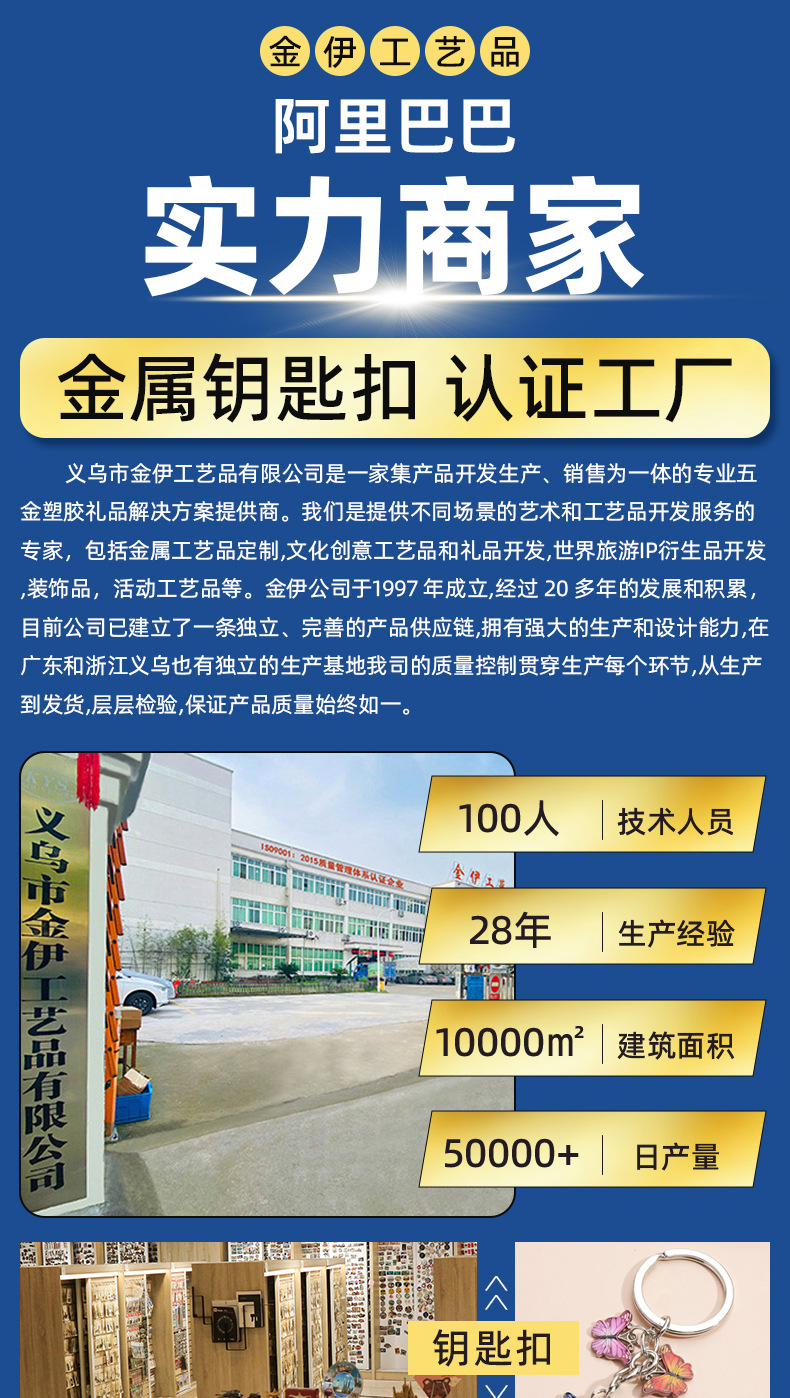 跨境钥匙扣金属定制企业景区纪念礼品金属钥匙扣节日贴纸钥匙配件详情1