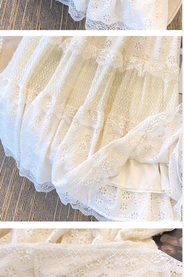 寻款法式春夏蕾丝温柔2024镂空蛋糕新款高腰拼接显瘦半身裙长裙详情16