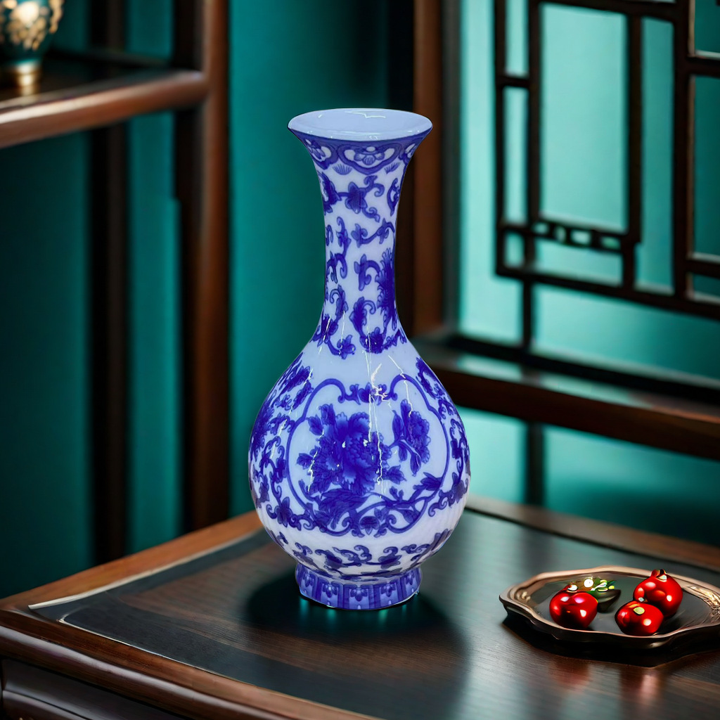 Blue and white porcelain mini vases, ceramic ornaments, Chinese-style vases, wholesale of dried flower vases in Jingdezhen, ceramic small flower vases pic 1