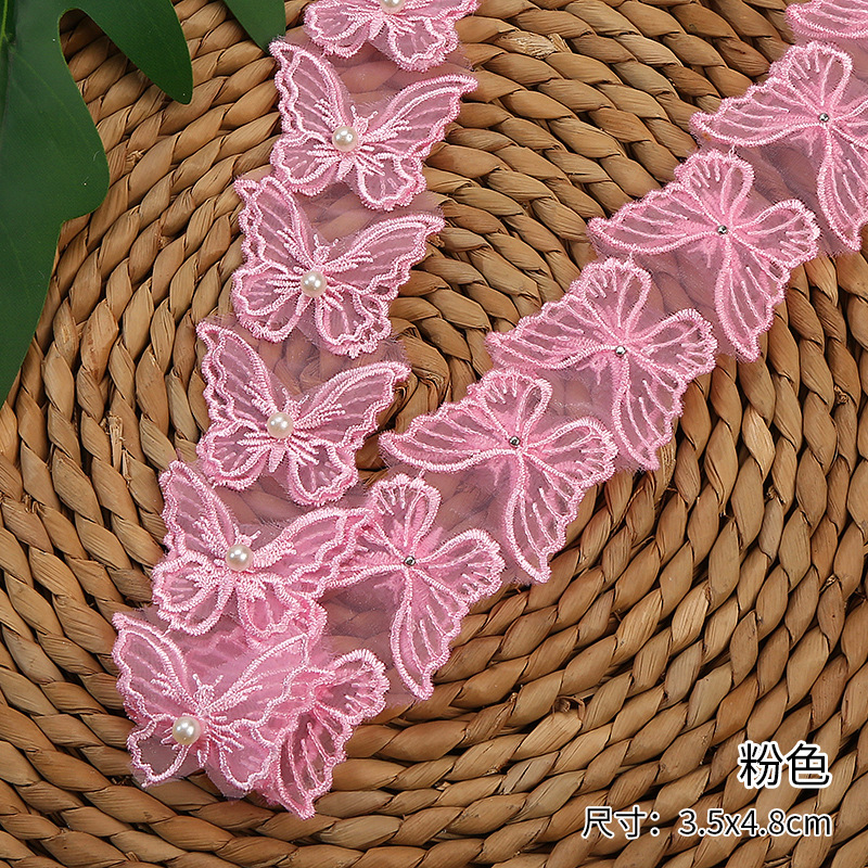 New product: 3.5x4.8CM multi-color three-dimensional double-layer butterfly polyester water-soluble lace DIY accessory decorative lace pic 11
