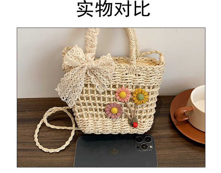 手工编织包包女2024新款潮草编沙滩包女ins日系少女单肩手提包女详情2