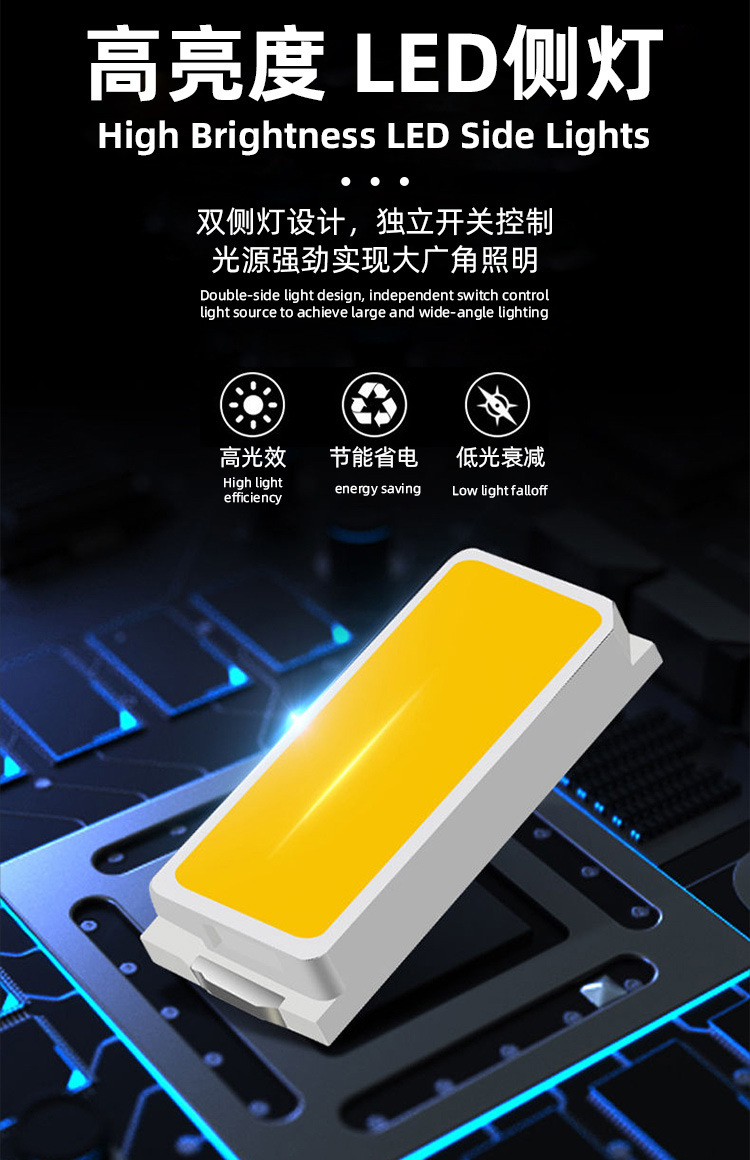 Cross-border solar high-intensity portable lamp, household emergency outdoor charging led flashlight, USB dual-source camping searchlight pic 4