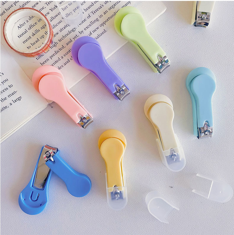 Macaron-colored creative nail clippers, portable nail clippers with protective covers, household anti-splash nail clippers wholesale pic 7