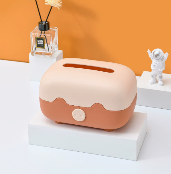 Cute and adorable little pig tissue box, tissue box, home living room napkin box, desktop tissue storage box, tissue storage pic 5
