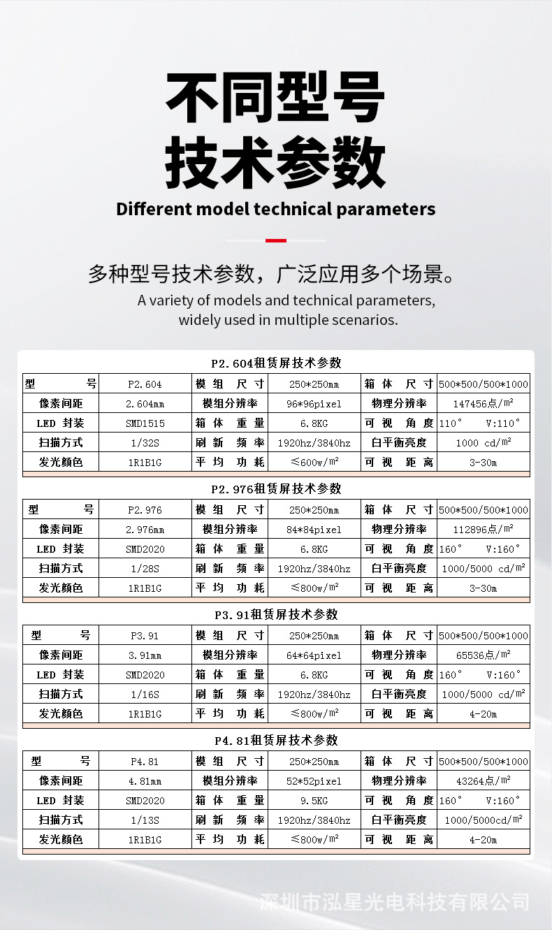 室内P3.91舞台LED租赁显示屏P2.604户外高清P2.976移动拼接电子屏详情3