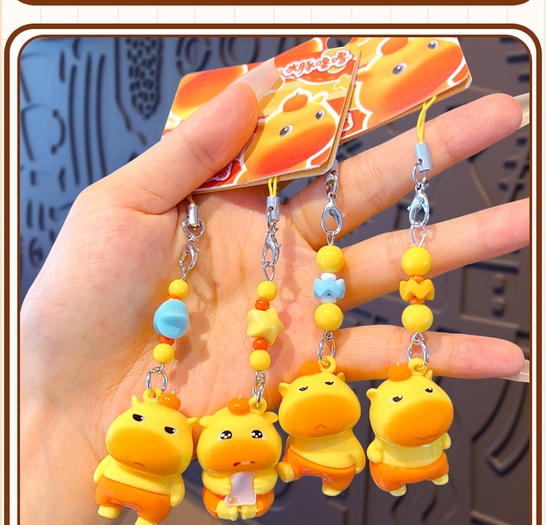 Genuine Capybara Lulu Little Nose clip clip, keychain, creative cartoon doll, mobile phone chain, earphone pendant pic 11