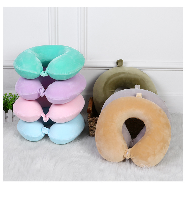 纯色U型护颈枕头记忆棉慢回弹汽车旅行飞机靠枕可拆洗枕芯详情8