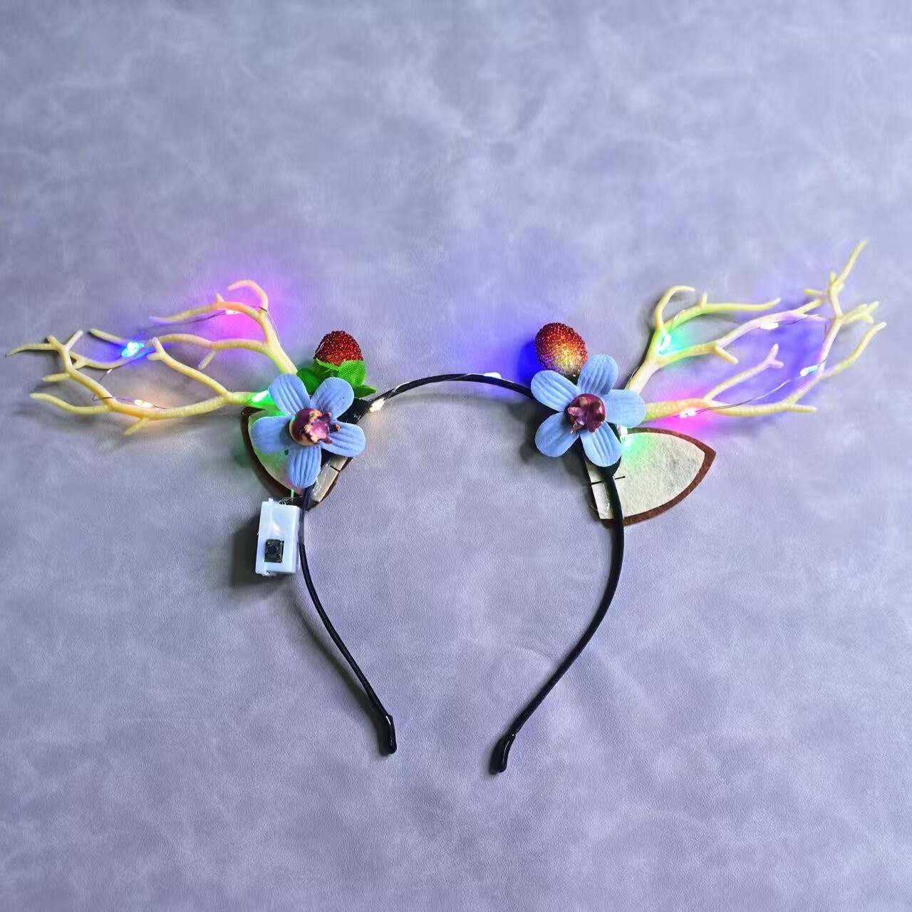 In-stock cross-border European and American Christmas antler headbands, strawberry antler headbands, funny photo Christmas headwear pic 7