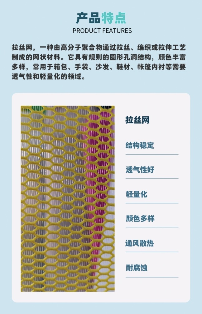 Polyester mesh fabric, mesh fabric with wire mesh, luggage, backpacks, handbags, toiletries, storage bags, fabric, accessories, Daye luggage materials pic 3