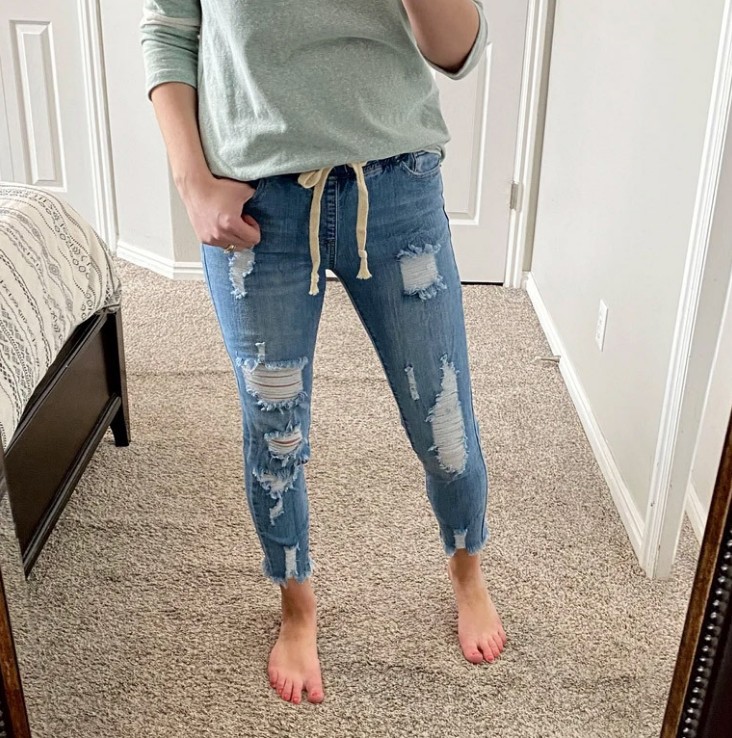 High-waisted ripped tight-waisted jeans for women, a bestseller on the independent website pic 6