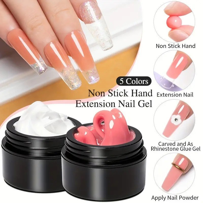 Cross-border bestsellers: Solid non-stick hand-kneading glue, nail art engraving shaping glue, phototherapy extension glue, gummy glue, nail polish glue pic 8