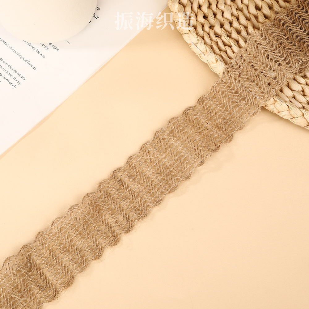 diy黄麻绳织带蝴蝶结蕾丝花边织带家纺家饰装饰黄麻蕾丝麻线花边详情6