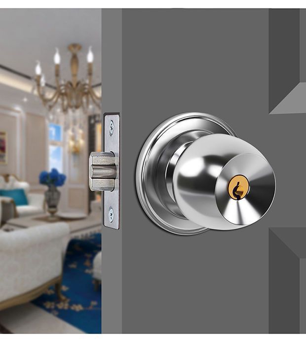 圆锁不锈钢球锁圆头房门锁卫生间老式卧室球形锁室内门锁球通用型详情7