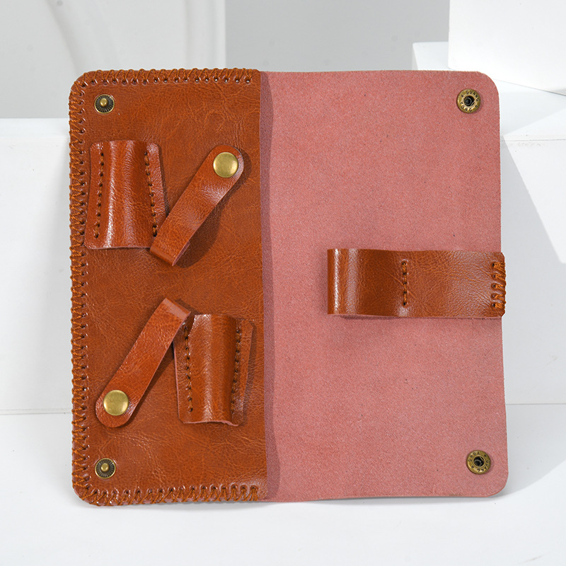 Hairstylist supplies scissors bag, genuine leather tools storage bag, hairdressing scissors bag, barber shop clipper, comb, scissors bag pic 2