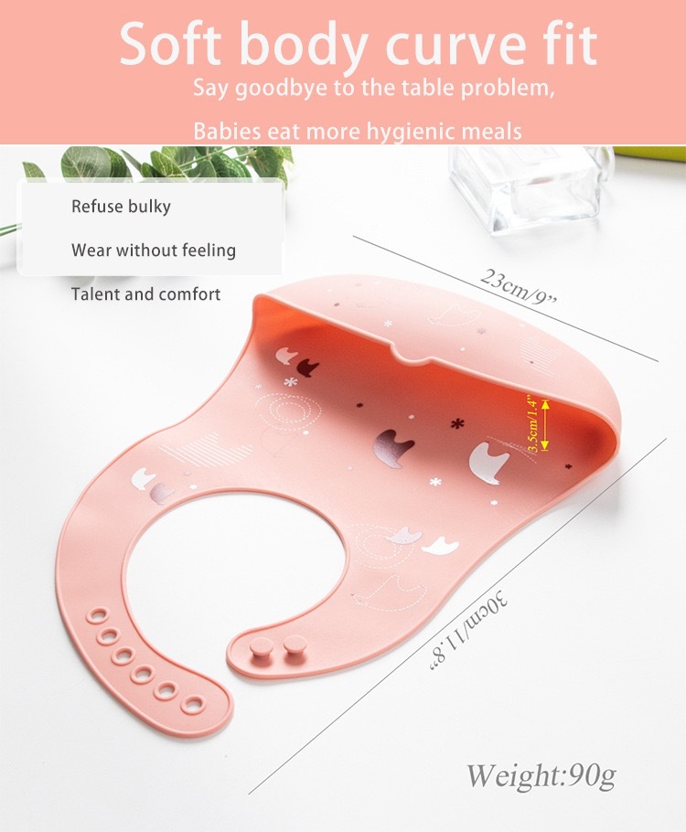 婴童 硅胶围兜小熊围嘴男女宝宝吃饭兜儿童口水兜防水防脏神器详情27