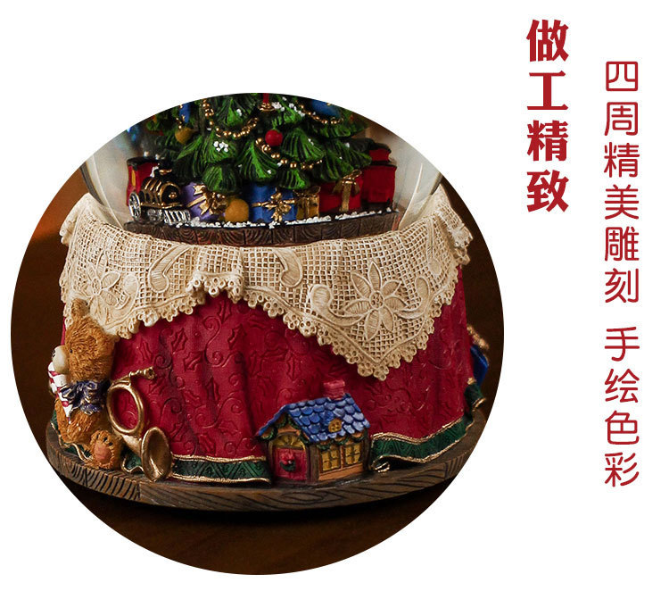 Customized light luxury music box, luminous crystal ball ornament, living room wine cabinet, Christmas tree, snowman, Christmas luminous decoration pic 10