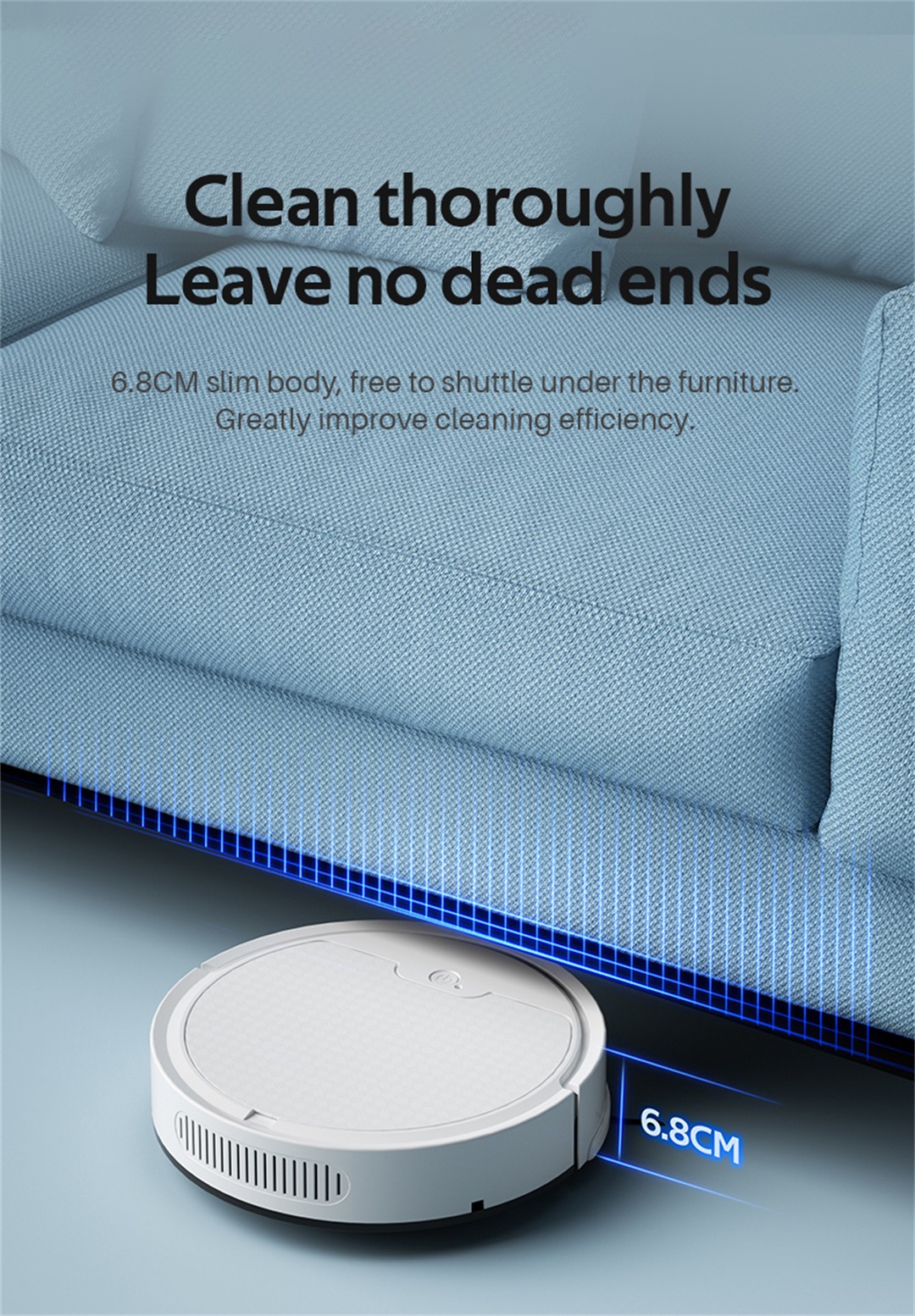 Smart Robotic Vacuum Cleaner for Home, Automatic obowai OB8S详情7