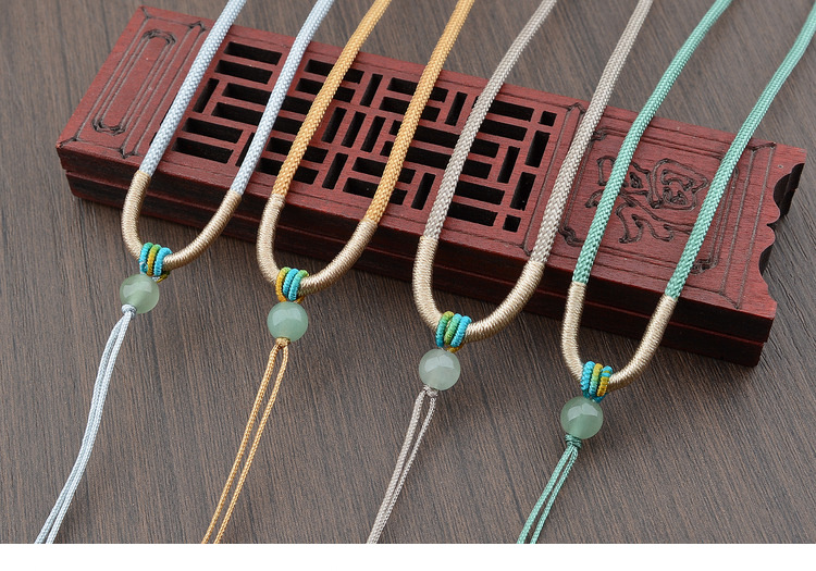 Exquisitely hand-woven pendant rope, hand-wound rainbow necklace rope, jade small round rope, Dongling jade neck pendant rope pic 12