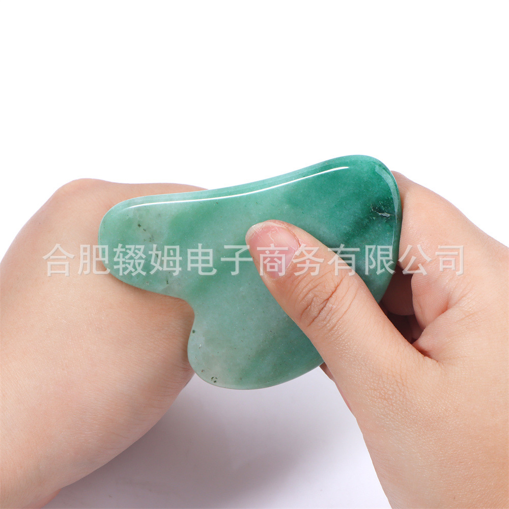 跨境天然玉石滚轮美容器粉晶东陵刮痧板全身通用脸部颈部按摩器详情21