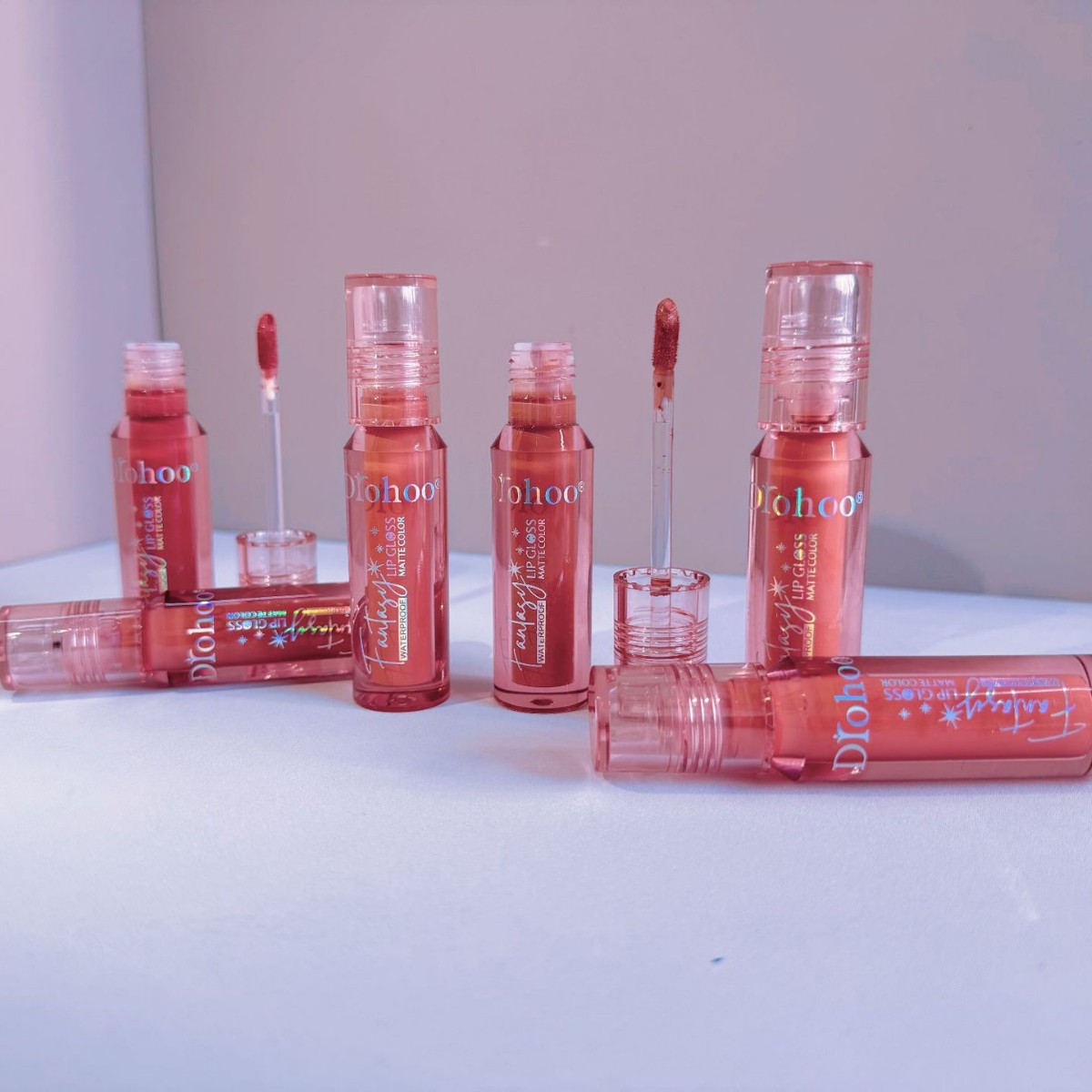 DROHOO外贸彩妆哑光丝带礼盒不沾杯唇彩跨境货源头工厂定制代加工详情1
