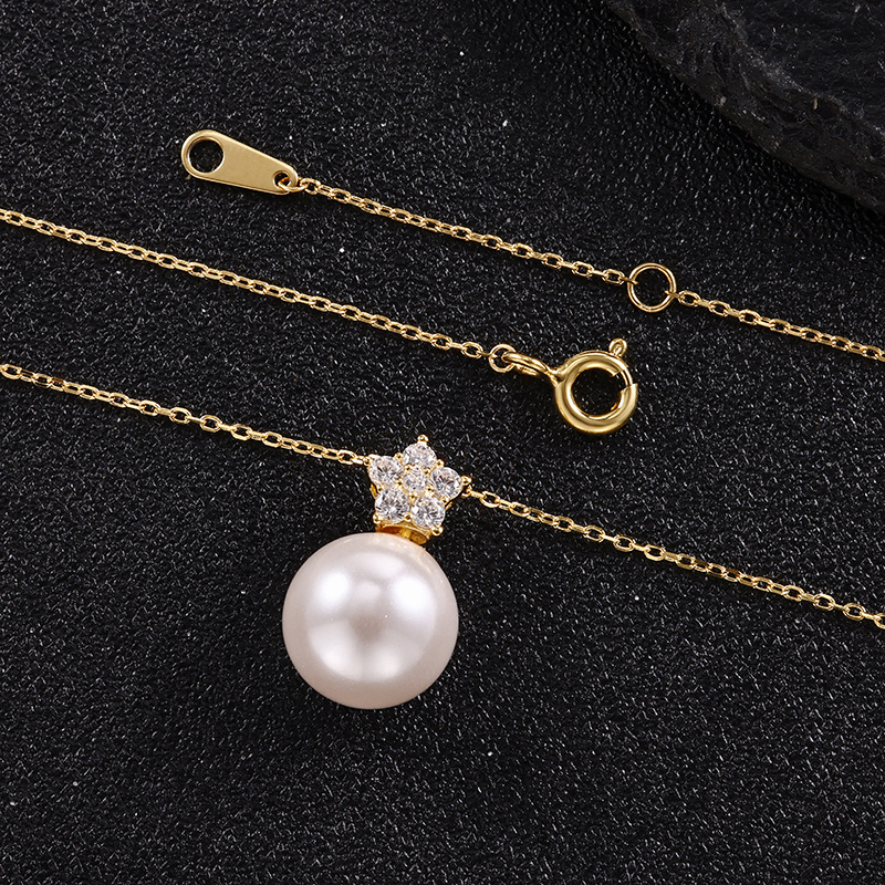 S925 All-silver Edison pearl pendant necklace, a versatile and high-end gift for women, simple and versatile, small and clear pic 8