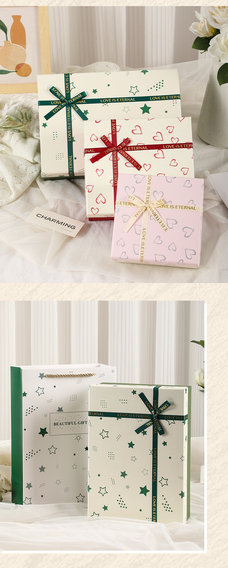 爆款礼品包装盒蝴蝶结礼物盒天地盖伴手礼盒节日送女友空盒批发详情10