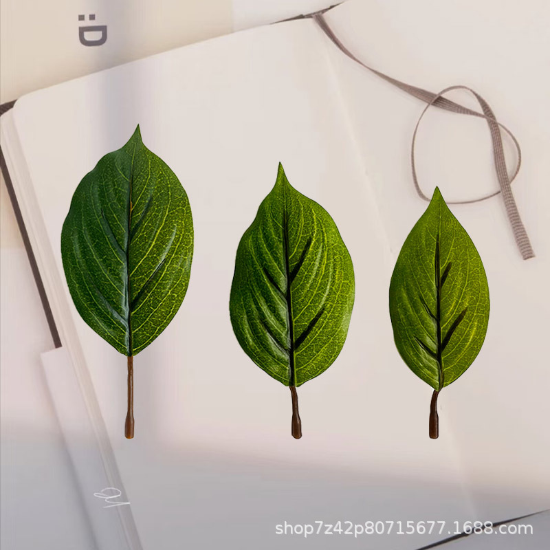 仿真猕猴桃叶假树叶家居室内装饰单片假奇异果叶摆件布置厂家批发详情6