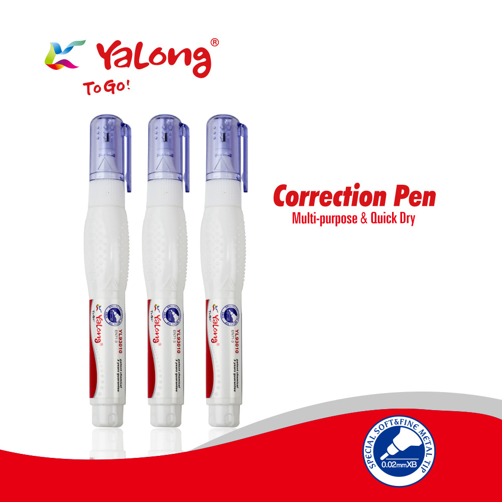 Yalong white liquid correction tape, correction fluid correction pen pic 1
