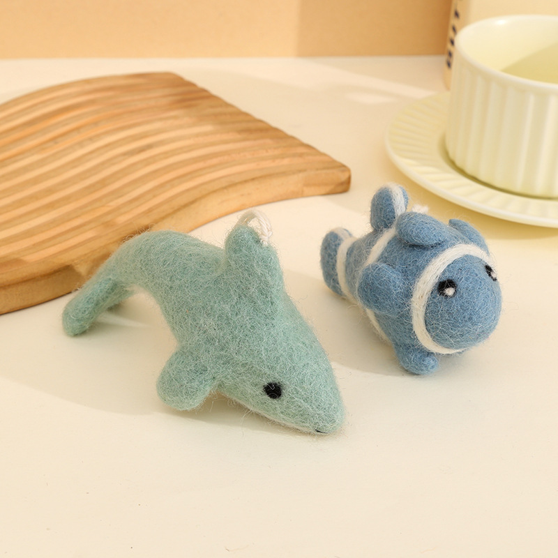 Underwater World Dolphin Handmade wool Felt pendant, decorative creative bag, cute factory wholesale Original design pic 2