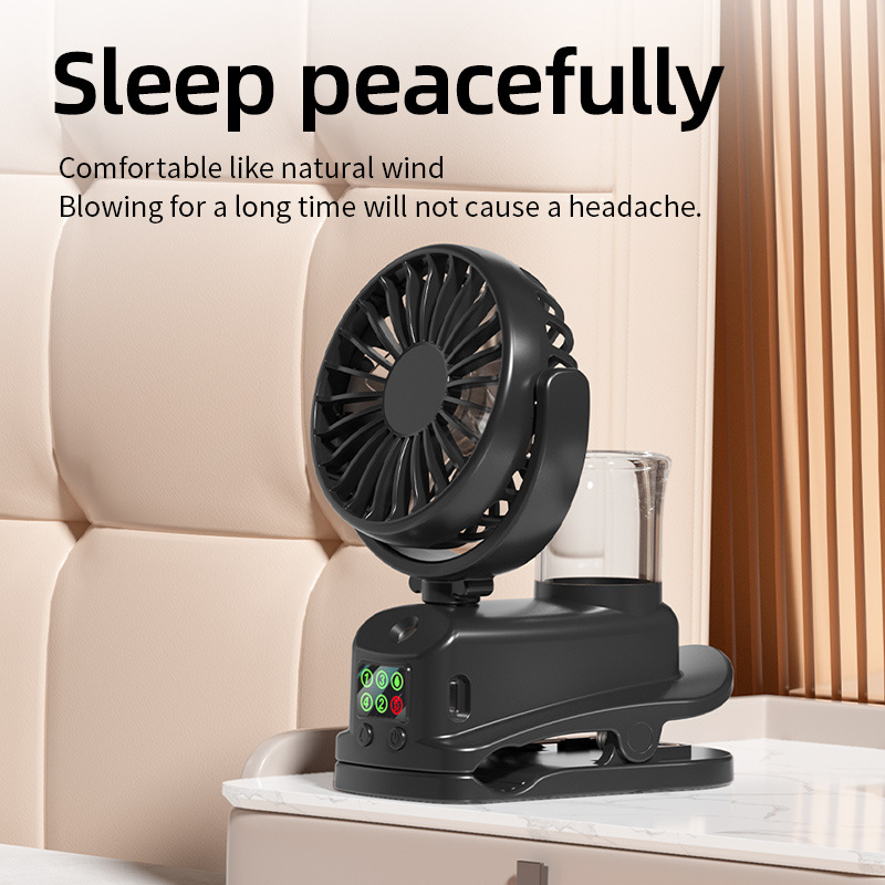 原厂跨境F7夹子喷雾充电小风扇学生宿舍户外多功能夹扇喷雾风扇详情23